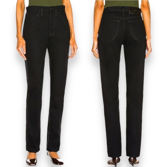 FRAME Jeans Woman’s Size 27 Le Italian True Straight Leg High Rise Black New